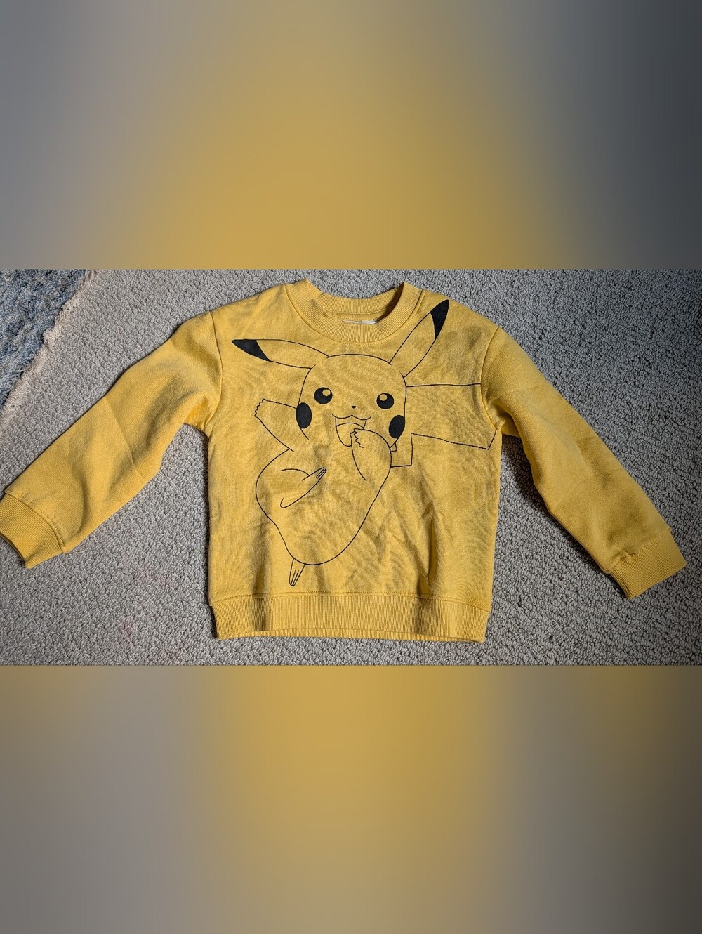 H&M Yellow Pikachu Outline Sweatshirt